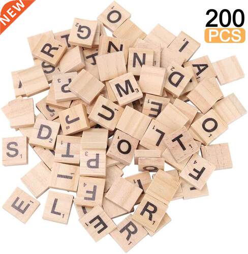 200pcs Scrabble Tiles for Crafts Wooden Letters Scrabble Let