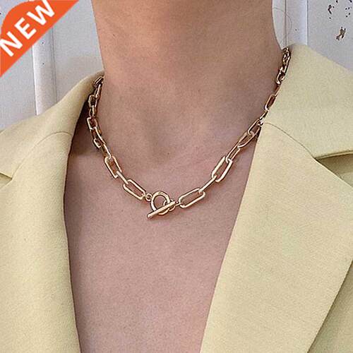IPARAM Thick Chain Toggle Clasp Gold Necklaces Mixed Linked