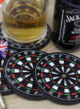 4pcs/set Dart Board Styled Coaster Mats Heat-resistant Mug