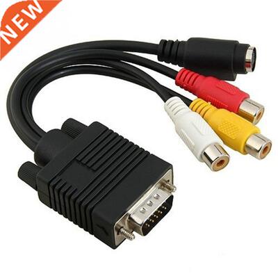 PC VGA SVGA TO S-Video 3 RCA Composite HD AV TV Out Converte