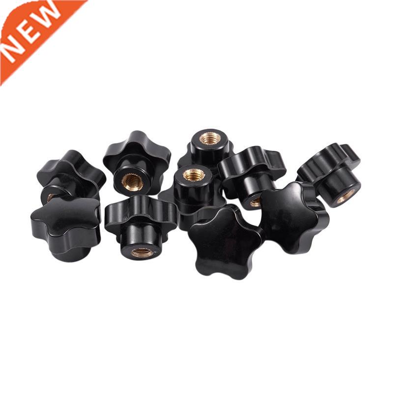 10pcs M8 Thread 0mm Star Shaped Head Clamping Nuts Knob Gri