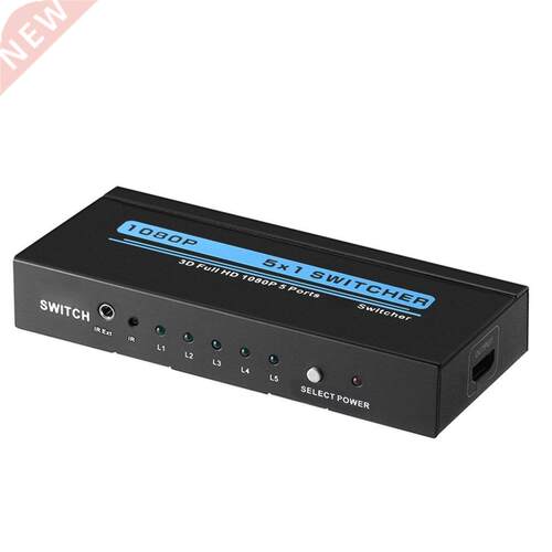 Digital 5-Port HDMI-compatible Switch With IR Wireless Remot
