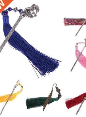 1Pc Chinese Style Vintage Classic Metal Bookmark Tassel Bead