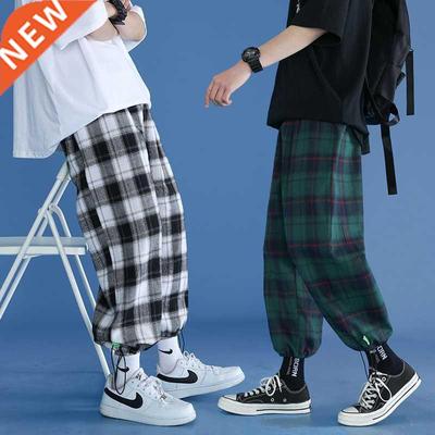 ndy Plaid Streetwear Pants Men's 2021 New Comfortabl