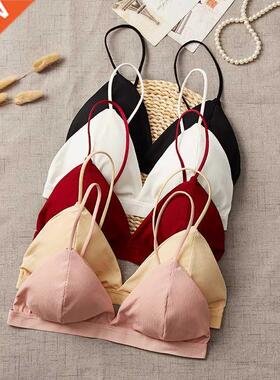 DeRuiLaDy Seamless Soft Bras for Women Thin Strap Wireless P