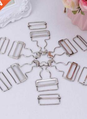 6 Sets Suspender Buckles Strap Adjuster Fastener Clip For