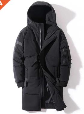 2022 Winter Men's Down Jacket Hooded Fashion Long Down Coat
