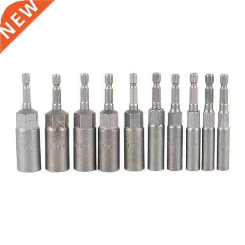 10Pc 1/4 Inch Wrench Hex Bit Socket Set Deep Long 1/2 Inch I