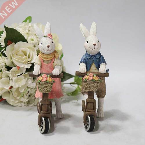 Cute Artificial Straw Bunny Handmade Riding Rabbit Ornament
