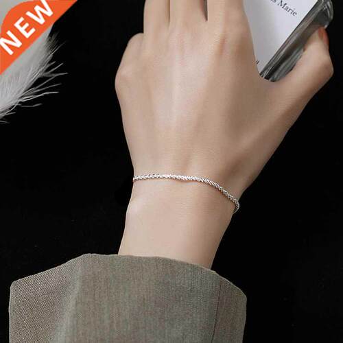 Silver Plted Fshion Simple Shiny Chin Brcelet for Women