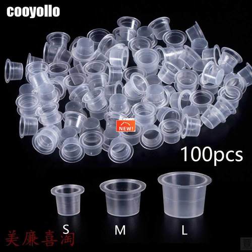 100pc S/M/L Plastic Disposable Microblng Tattoo Ink Cups