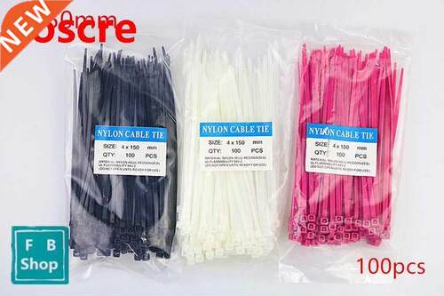 Free shipping 100pcs 4 * 150mm Self-locking nylon cable ties
