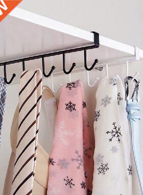 Kitchen Iron 6 Hooks Storage Shelf Wardrobe Cabinet Metal