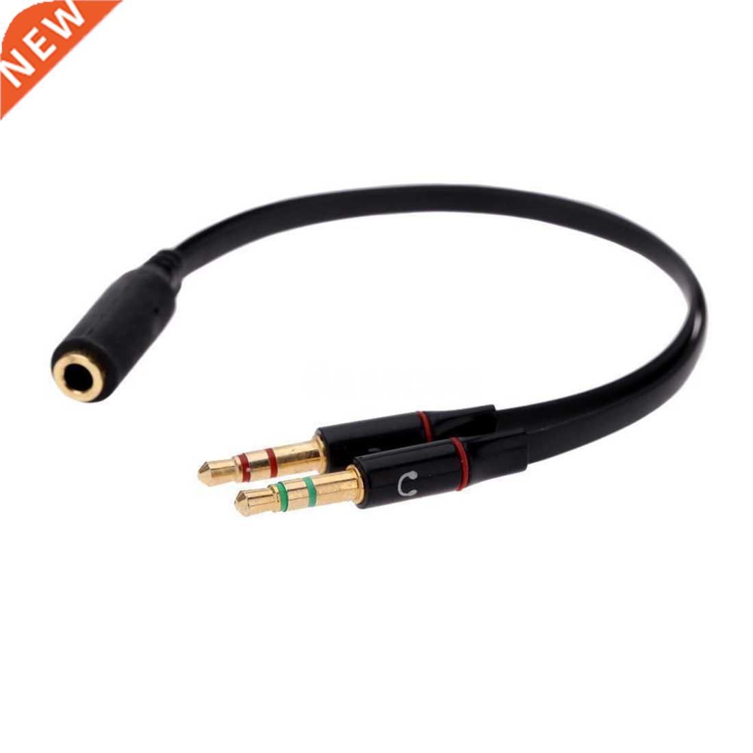 3.5mm Y Splitter Jack 2 Erkek 1 Kad?n Kulakl?k Mic Ses Adapt