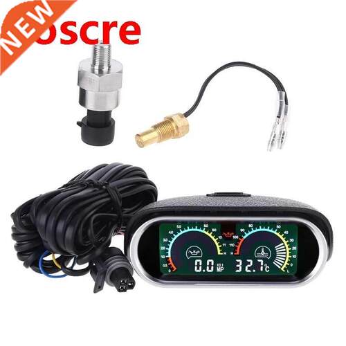12v/24v Universal Truck Car Oil Pressure Gauge + Temperature