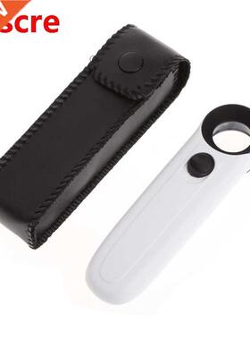 40X Handheld 2 LED Light Magnifier Reading Magnifying Glass