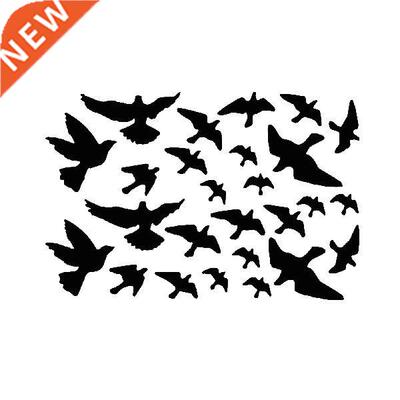 Anti-collision Wall Sticker Universal Decal Black Bird