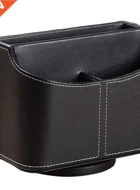 Leather Remote Control Holder,360 Degree Spnnng Desk TV Re