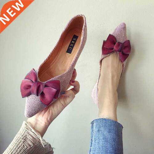 Women Flat Heel Shoes Big Silk Bowknot 1-46 Plus Big Size P