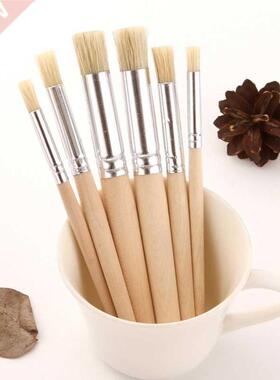 6Pcs Stencil Paint Brush Acrylic Paint Brush Set Wood Handle
