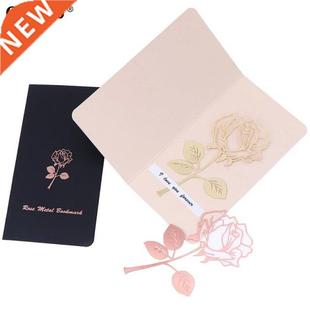 1pc Electroplated Gold Rose Metal Bookmark for Book Paper Cr