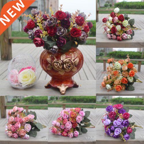 2 Bouquet 42 Head Artifical Rose Silk Flower Living Room