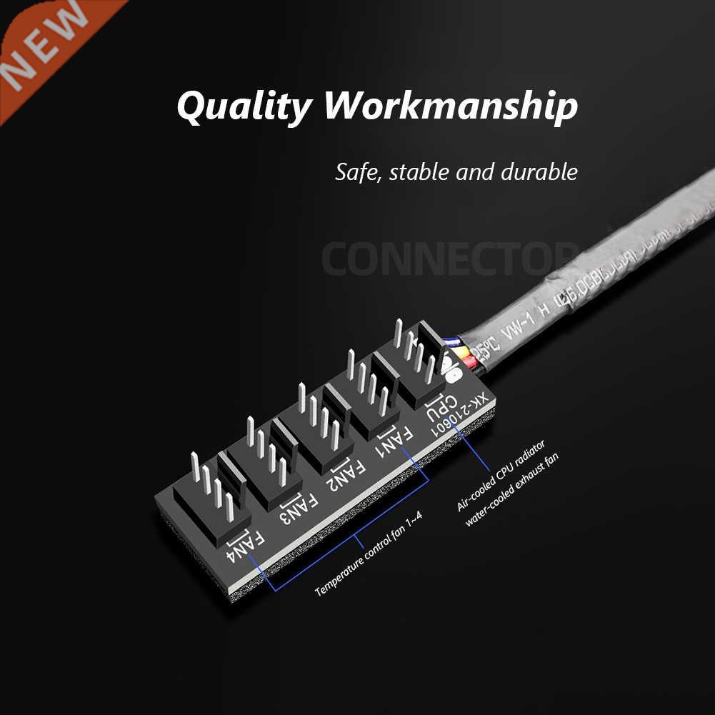 .5 Cm 1 To 5 4-Pin PWM Fan Hub Distributor Adapter CPU Coo