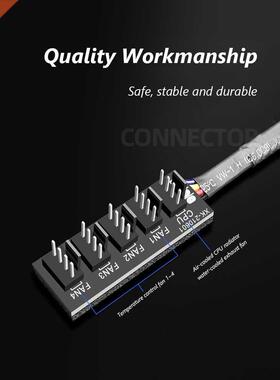 .5 Cm 1 To 5 4-Pin PWM Fan Hub Distributor Adapter CPU Coo