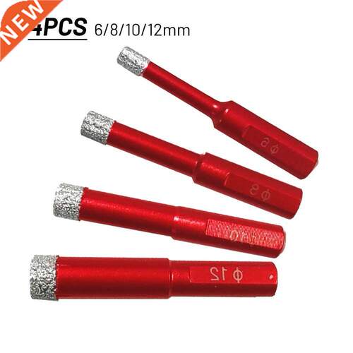 4pcs Diamond Drills Tile Dry Drill Bit 6-12MM Drill Bits Hol