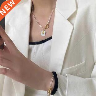 Fashion Hiphop Metal Square Bear Pendent Necklaces For Women