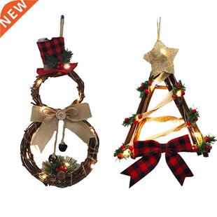 New Christmas LED Garland Hanging Decoration Home Rattan