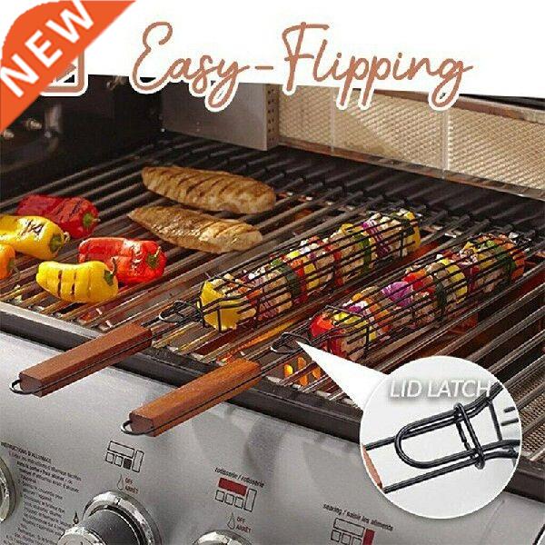 Kebab Grilling Basket Barbecue Skewers metal BBQ Tools