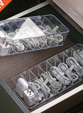 Cable Storage Box Transparent Plastic Data Line Storage