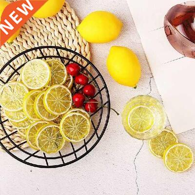30/60 Pcs Artificial Fruit Lemon Slices Plastic Fake