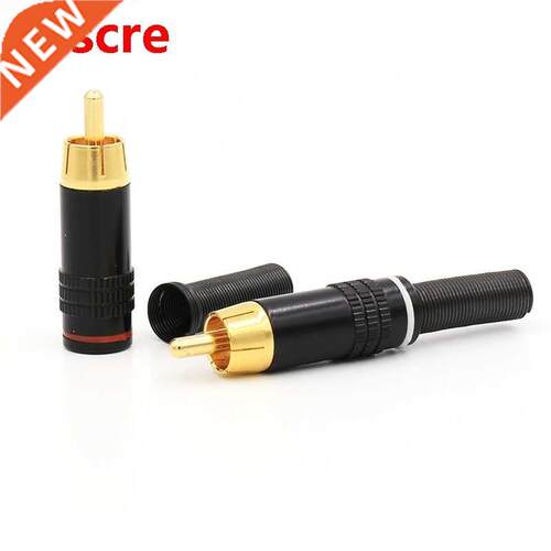 8pcs Copper RCA Plug Audio Male Connector with Metal Spring