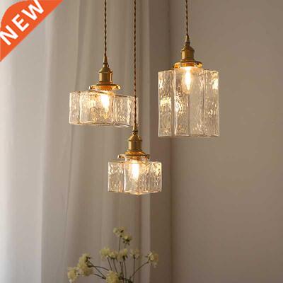 Retro glass pendant lights Nordic minimalist bedside light l