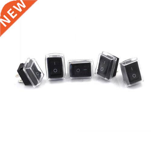 5pcs/lot 2pin On/Off Rectangle Waterproof Rocker Switch+Cove