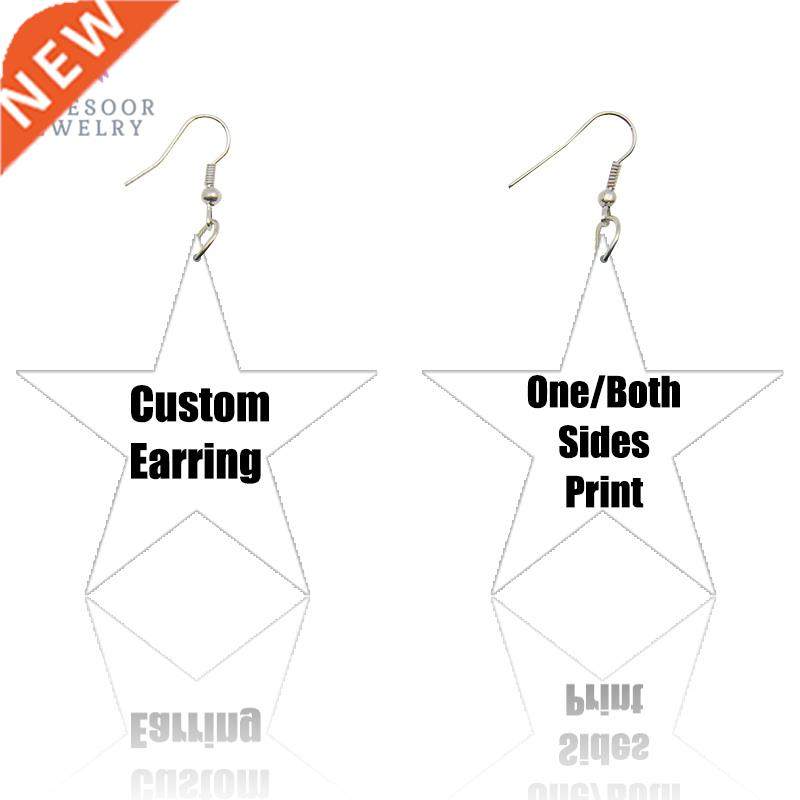 SOMESOOR Personalized Star Design Afro Wood Earrings Africa