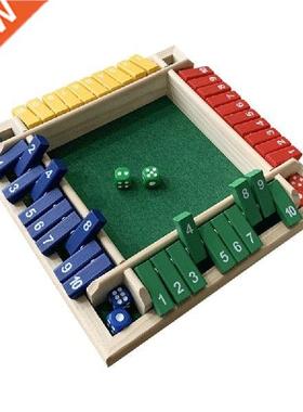 Vintage Board Game Shut the Box Set w/ Wooden Board Chess