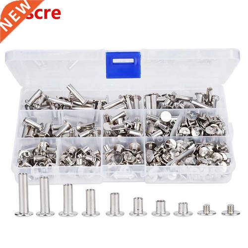 320PCs M5 Scre Nuts Flat Head Rivet Set Threaded Iron Nick
