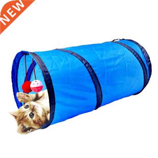 Cat Tunnel Toy Funny Pet 2 Holes Play Tubes Balls Collapsibl