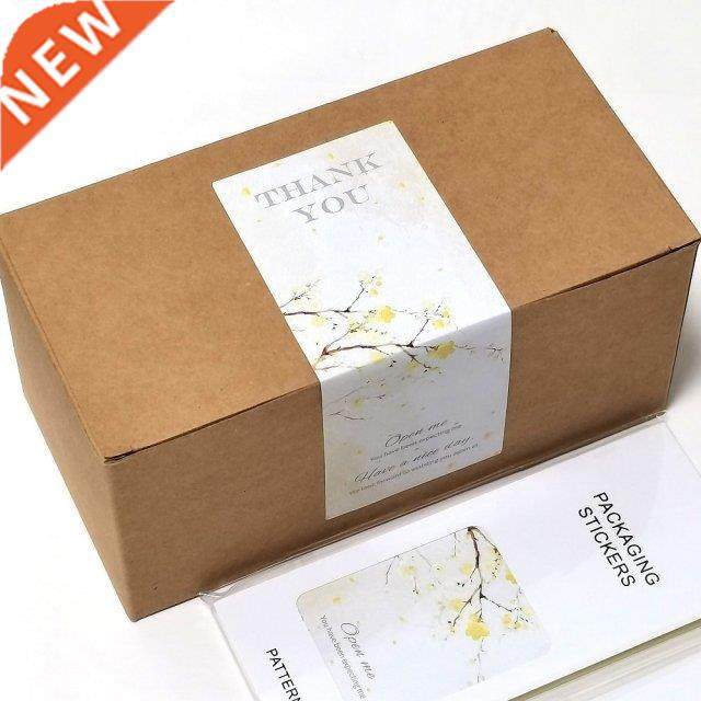 30pcs/pack white brown black stickers rectangle thank you st