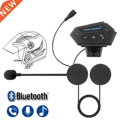 BT-12 Motorcycle Helmet Headphones Wireless Bluetooth 4.2 Ha