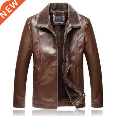 Mens Jackets Faux Fleece Male Leather Jacket Slim Fit Coat M