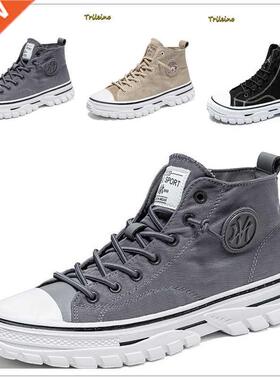 Mens Casual High-top Shoes Fashion Men Tennis Gray Breathabl