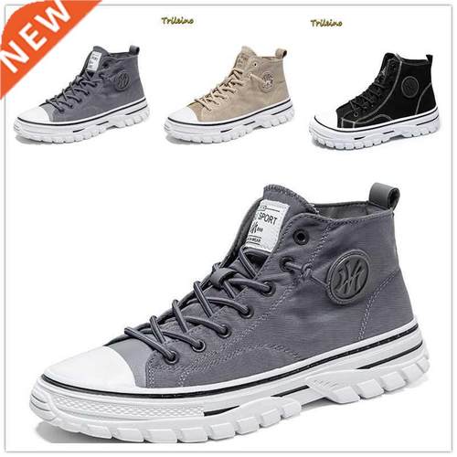 Mens Casual High-top Shoes Fashion Men Tennis Gray Breathabl