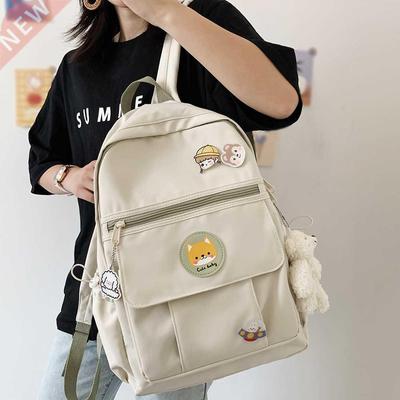 College Book Lady Badge Backpack Kawaii Fashion Girl School
