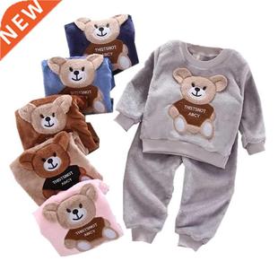 Autumn Winter Flannel Pajamas Newborn Clothes Baby Boy Cloth