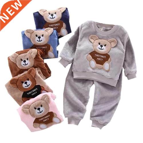 Autumn Winter Flannel Pajamas Newborn Clothes Baby Boy Cloth