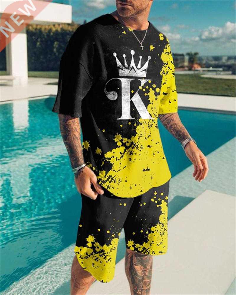 2021 summer men	s short-sleeved D nd printing T-shirt
